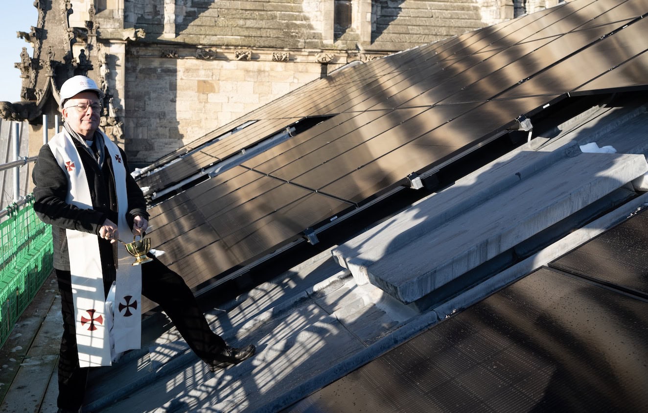 Solar panels at York Minster have been turned on