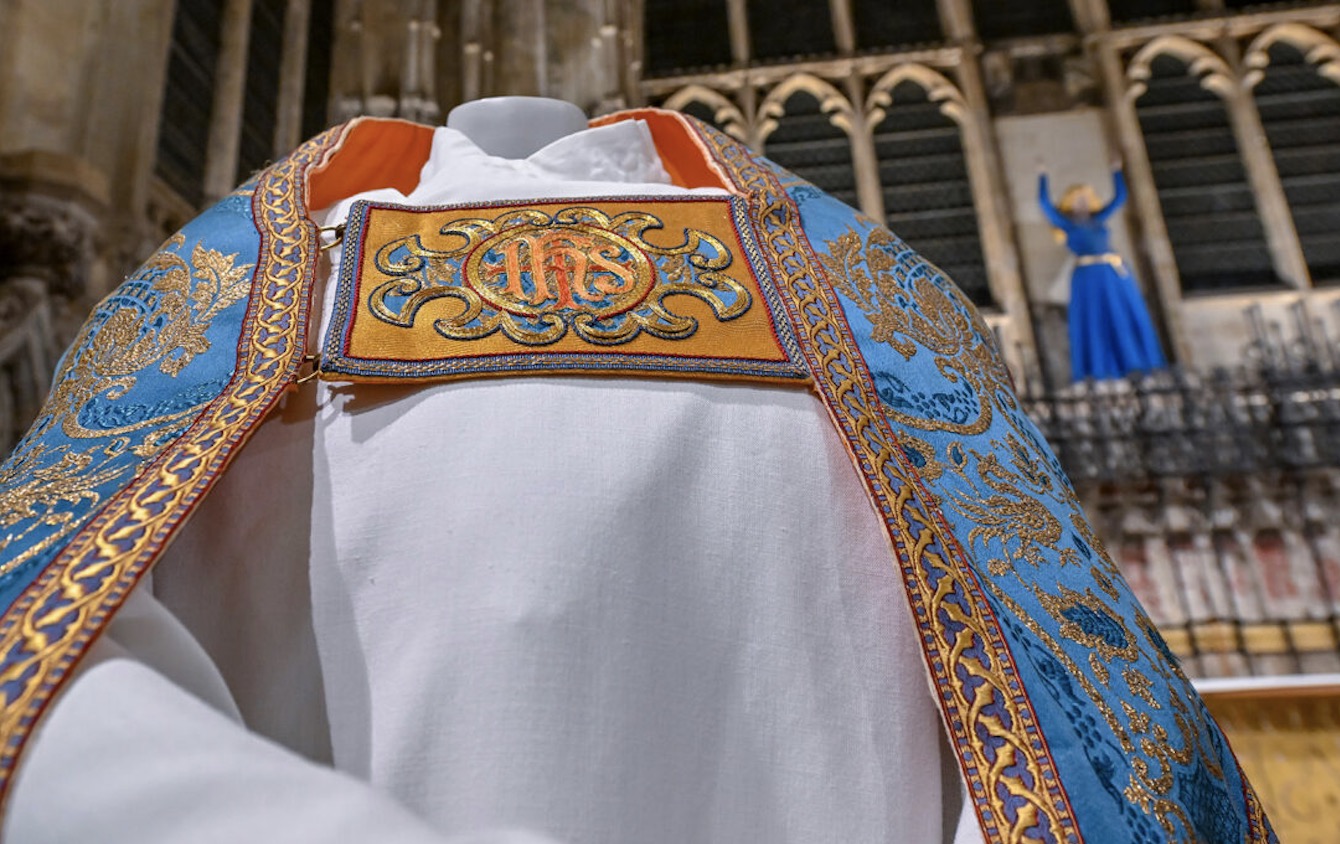Clothed in Glory - embroidery by the Community of the Sisters of the Church on show for the first time at Ely Cathedral.