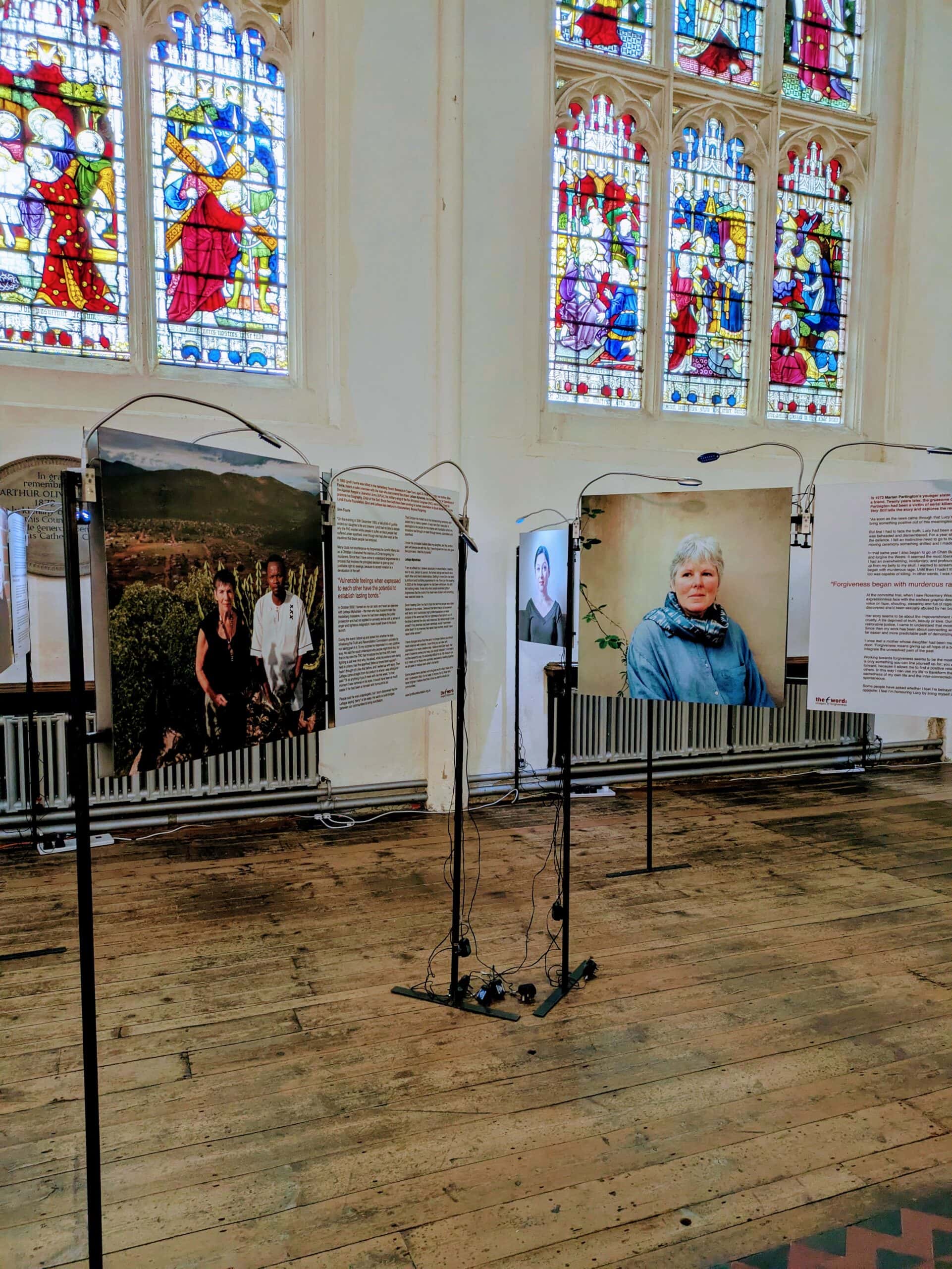 The F Word: Stories of Forgiveness exhibition opened in the nave of St Edmundsbury Cathedral
