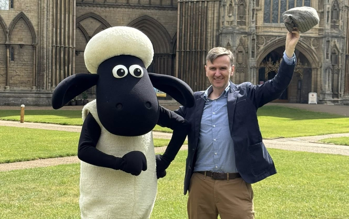 Peterborough Cathedral gets ready for Shaun the Sheep