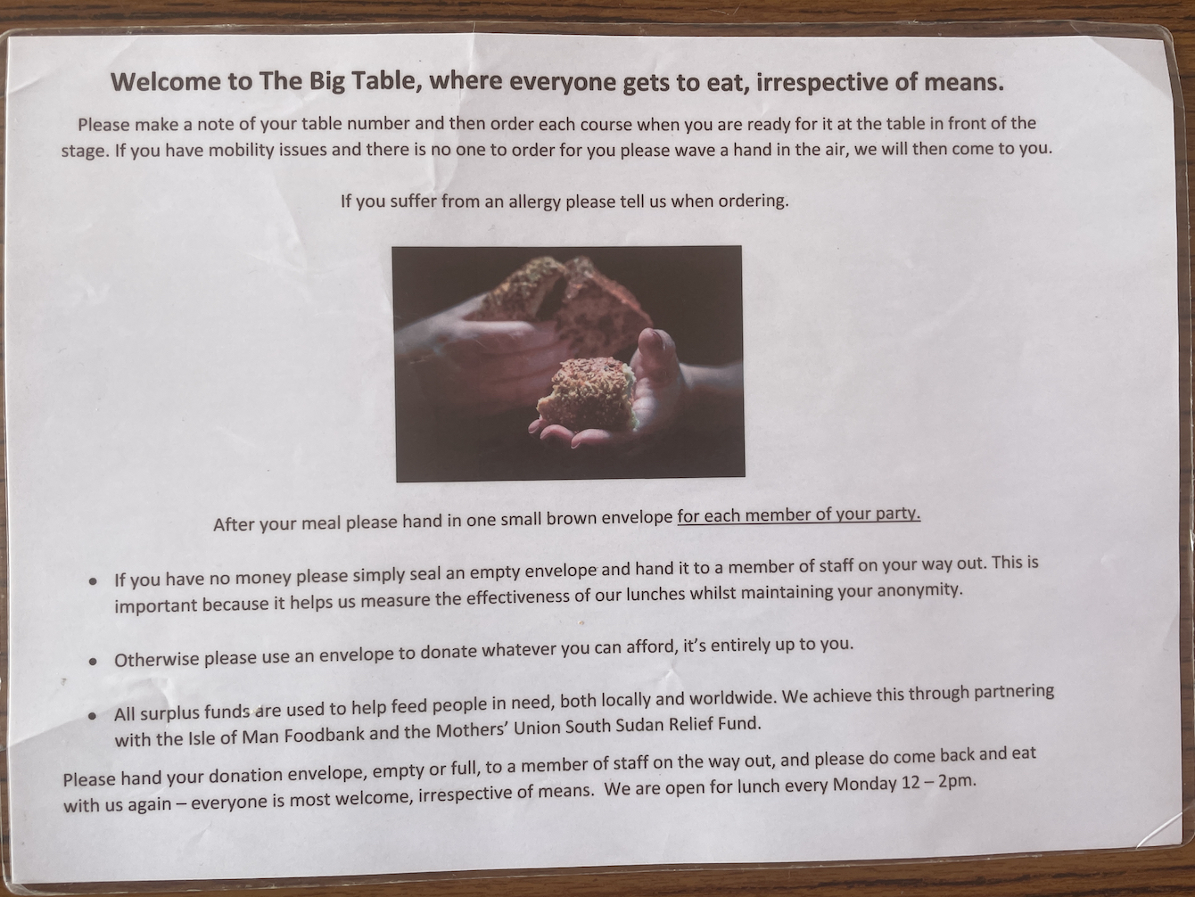 • Volunteer Team of the Year – The Big Table Café at St German’s Cathedral, Cathedral Isle of Man