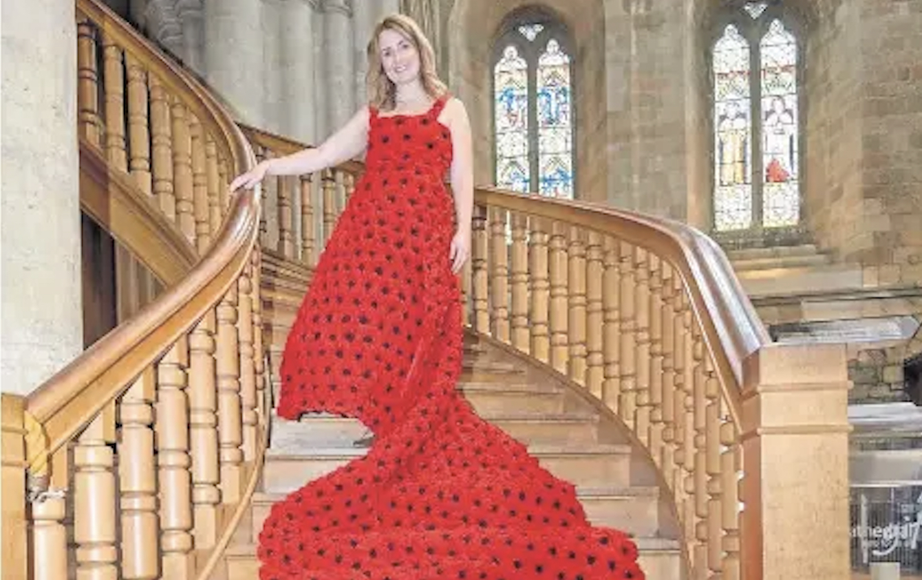Remembrance knitted dress at Ripon Cathedral