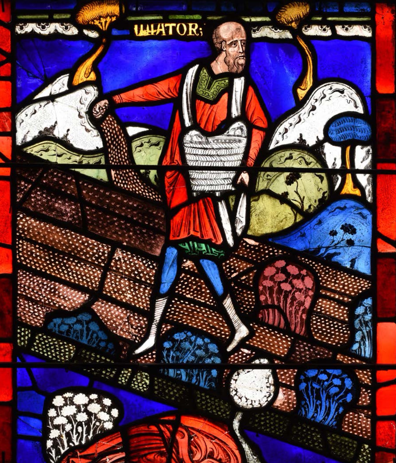CANTERBURY CATHEDRAL - The Sower Among Thorns and on Good Ground, Second Bible Window (c.1180)