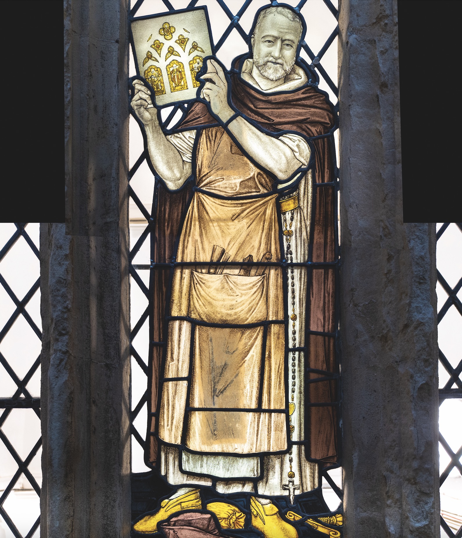 EXETER CATHEDRAL Drake Memorial Window and Blessed James of Ulm, Patron of Glaziers (1921)