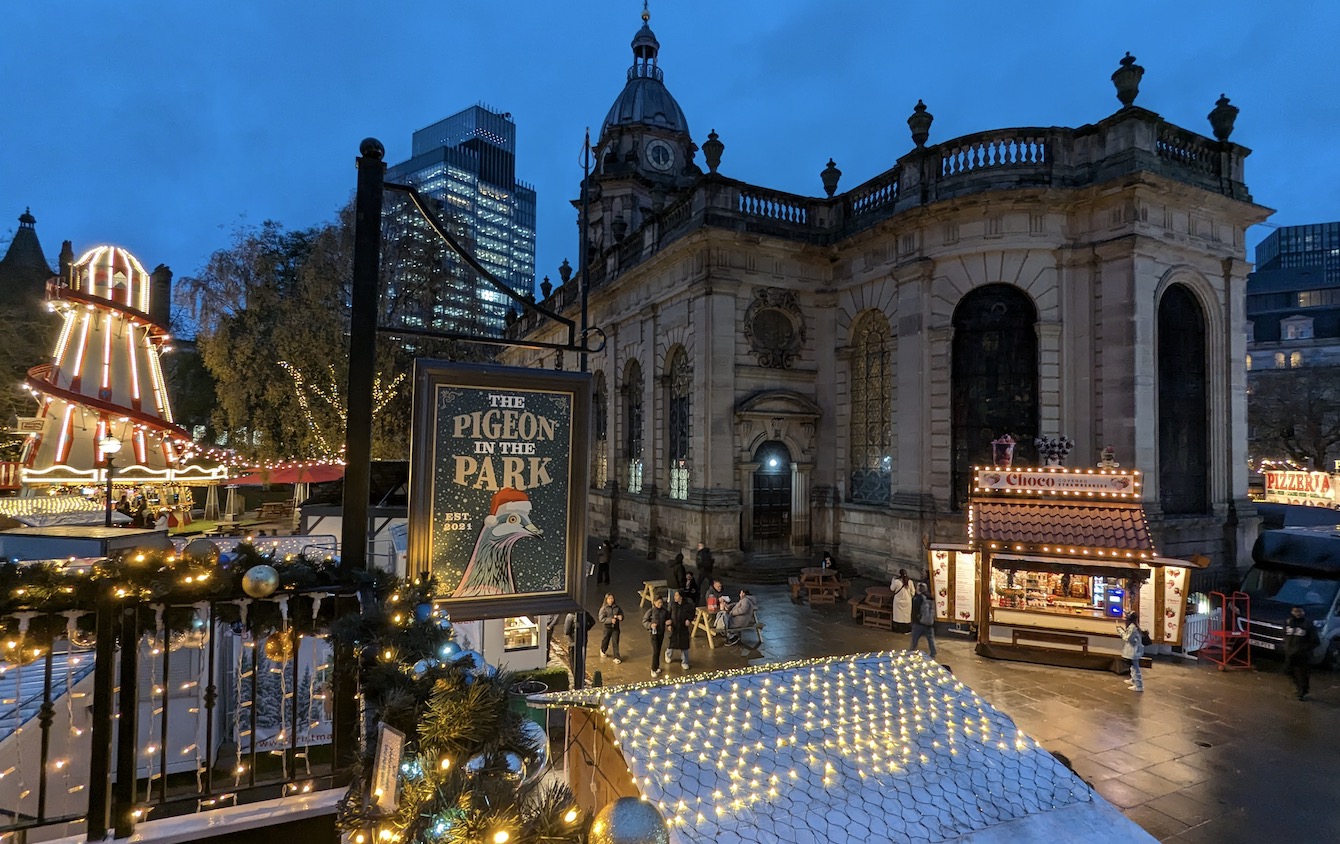 Christmas market at Birmingham Cathedral