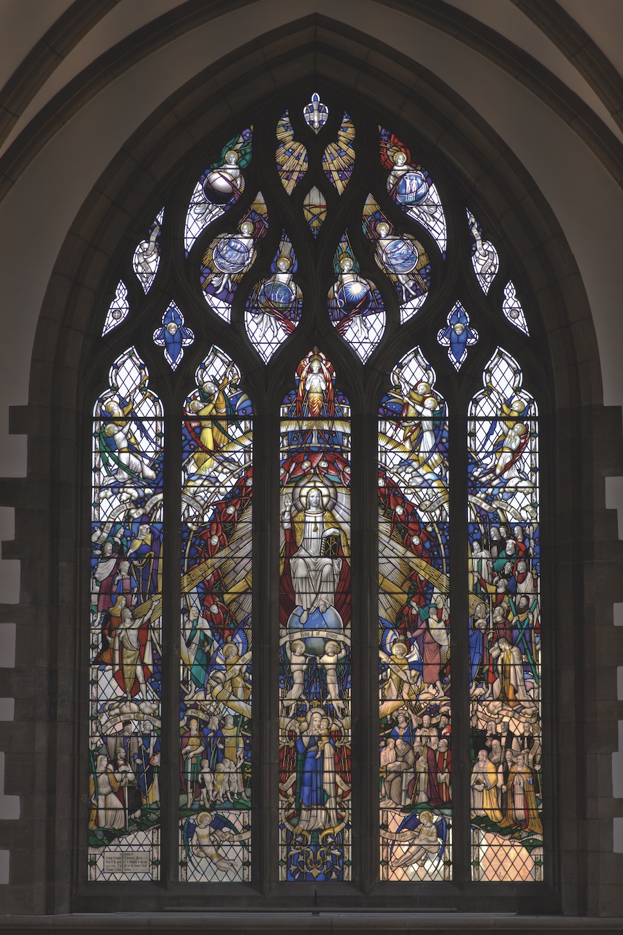 Designed by Christopher Webb (1886–1966), Chapel of the Holy Spirit, window 7 × 4 m