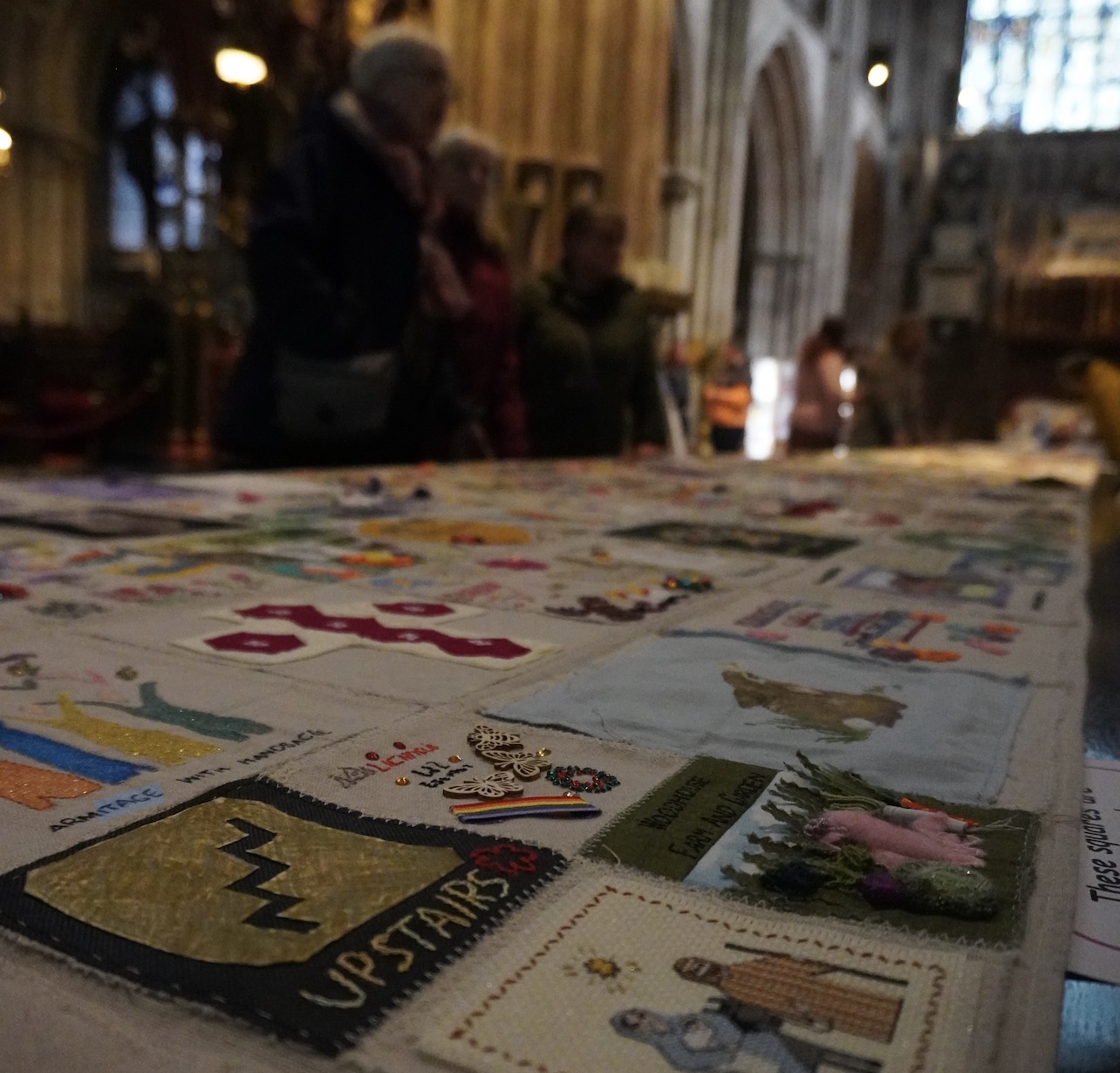 Common Threads is a 15-metre table runner created especially for the Jubilee Oak Table for the Nation in partnership with The Fabric Vault.
