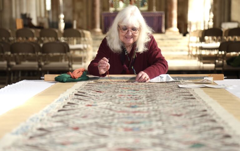 A 900-year story in stitches: Historic Nave ceiling embroidery to be fully unrolled for the first time