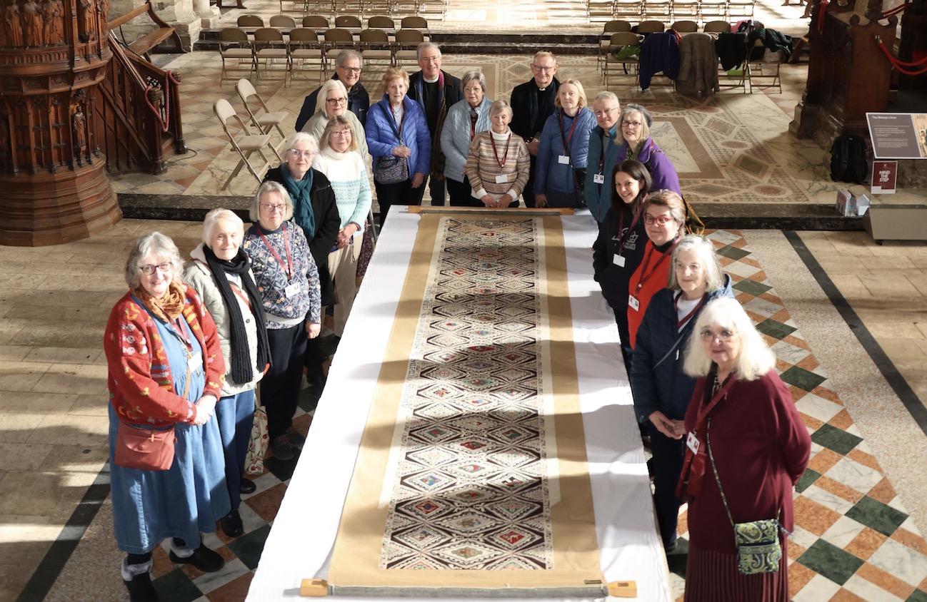 A 900-year story in stitches: Historic Nave ceiling embroidery to be fully unrolled for the first time.