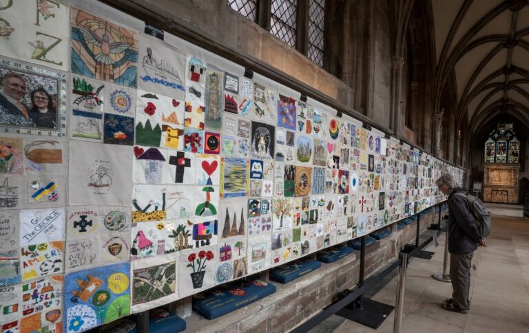 Community Table Runner for the Nation - goes on show at Lichfield Cathedral