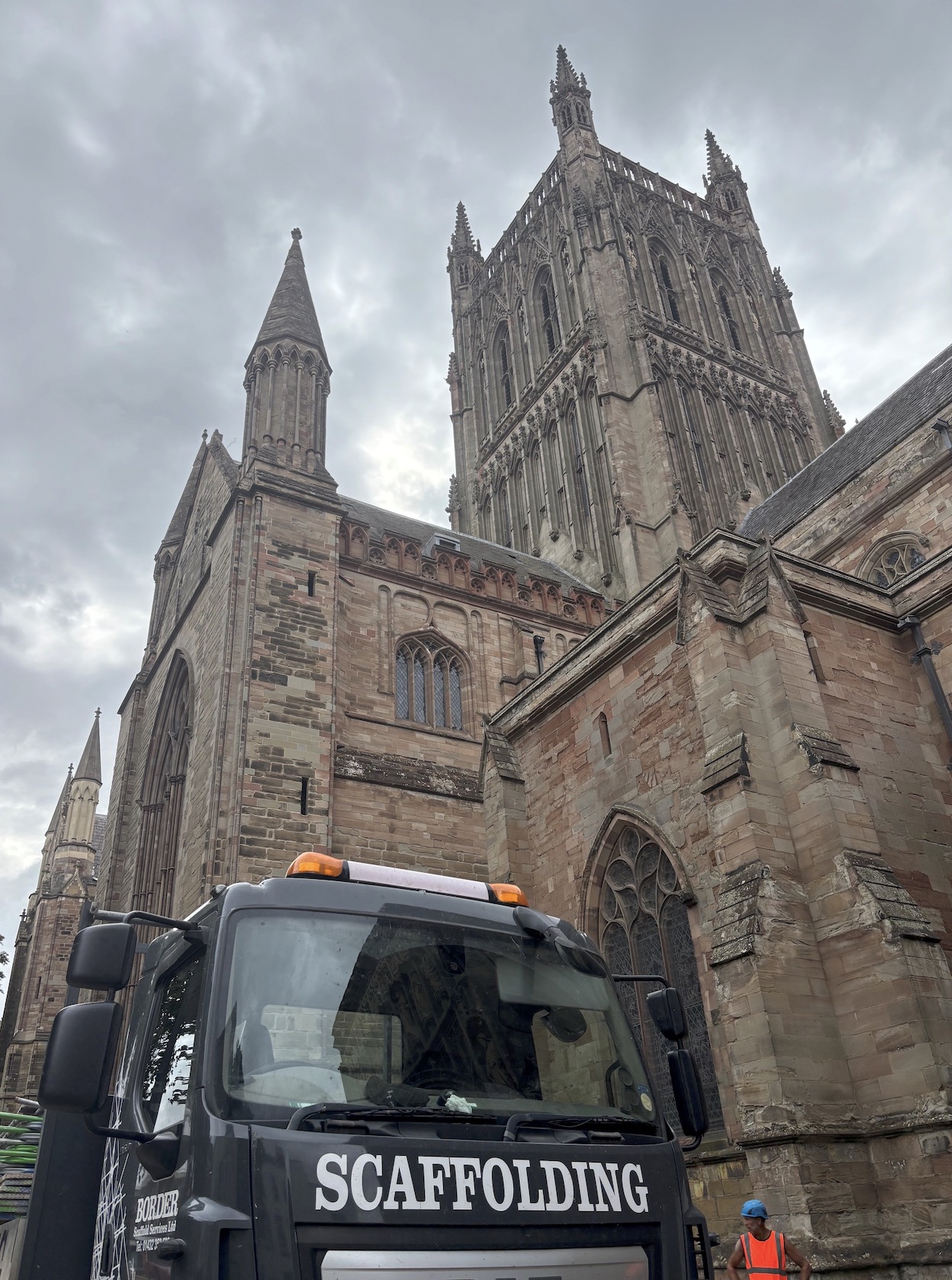 Scaffolding Goes Up as Worcester Cathedral's Reaching New Heights Project Gets off the Ground